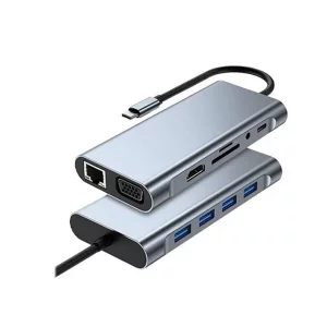 هاب کومبو پی نت مدل T-1101 با ۴ پورت USB و کارت‌خوان SD/TF