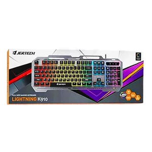 کیبورد گیمینگ جرتک K910 با هولدر موبایل و نورپردازی RGB 2