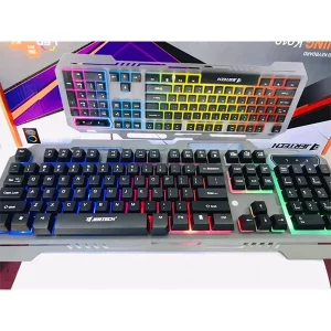 کیبورد گیمینگ جرتک K910 با هولدر موبایل و نورپردازی RGB 3