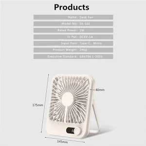 پنکه شارژی رومیزی فوق باریک ریمکس مدل RS-ZF03 3