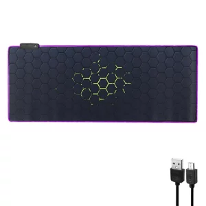 ماوس پد گیمینگ RGB طرح لانه زنبوری سایز 80x30