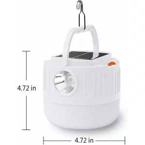 چراغ اضطراری و کمپینگ شارژی خورشیدی دوکاره (چراغ قوه و لامپ آویز) 2