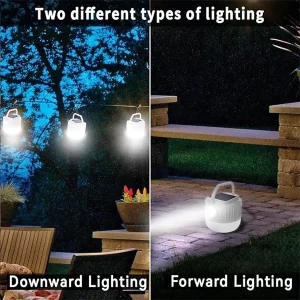 چراغ اضطراری و کمپینگ شارژی خورشیدی دوکاره (چراغ قوه و لامپ آویز) 6