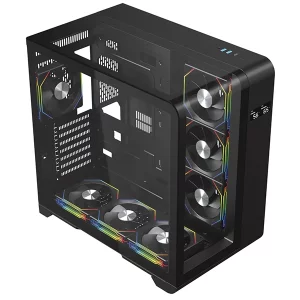 کیس گیمینگ تسکو GC 4515 مشکی | آکواریوم پانورامیک با نمایشگر دما 8