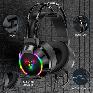هدست گیمینگ حرفه‌ای G606 با صدای 7.1، درایور 50mm و RGB 3