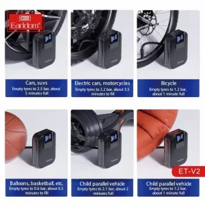 کمپرسور و پمپ باد شارژی هوشمند ارلدام مدل Earldom ET-V2 (ظرفیت 5000mAh) 2
