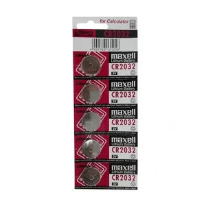 پک ۵ عددی باتری سکه‌ای لیتیوم مکسل مدل Maxell CR2032 (ورق 5 عددی)