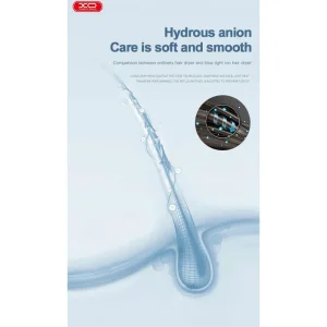 سشوار هوشمند و یونیک XO مدل CF2 با توان ۱۶۰۰ وات (فناوری نور آبی و کم‌صدا) 3