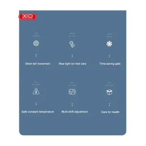 سشوار هوشمند و یونیک XO مدل CF2 با توان ۱۶۰۰ وات (فناوری نور آبی و کم‌صدا) 4