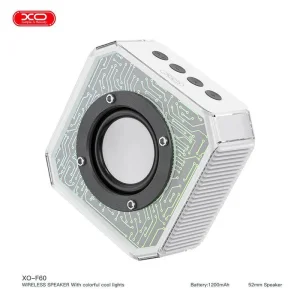 اسپیکر بلوتوثی قابل حمل XO مدل F60 (طراحی شفاف سایبرپانک، نورپردازی RGB و بلوتوث 5.3)