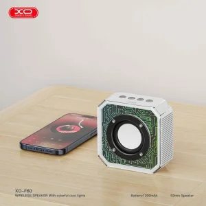 اسپیکر بلوتوثی قابل حمل XO مدل F60 (طراحی شفاف سایبرپانک، نورپردازی RGB و بلوتوث 5.3) 5