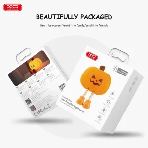 چراغ خواب سیلیکونی و هولدر موبایل XO مدل OZ08 (طرح کدو تنبل با سنسور لمسی) 2