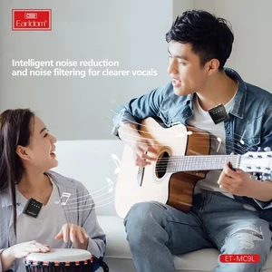 میکروفون بی‌سیم یقه‌ای حرفه‌ای ارلدام Earldom ET-MC9L (مخصوص آیفون با افکت Reverb و ورودی AUX)