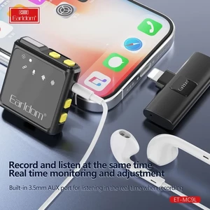 میکروفون بی‌سیم یقه‌ای حرفه‌ای ارلدام Earldom ET-MC9L (مخصوص آیفون با افکت Reverb و ورودی AUX)