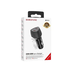 شارژر فندکی دو پورت تایپ‌سی بروفون Borofone مدل BZ31D توان 60W 2