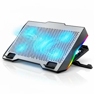 پایه خنک کننده لپ تاپ ۵ فن BAYBEL RGB مدل F-62 (دارای پنل تنظیمات و هولدر)