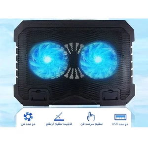 پایه خنک کننده لپ تاپ 2 فن Mikuso مدل NCP-218 دارای نورپردازی RGB 7