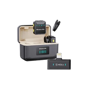 میکروفون بی سیم یقه ای دوتایی لایتنینگ نکسا (Nexa) مدل FX103 به همراه کیس شارژ 2