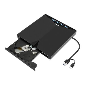 خرید درایو نوری اکسترنال ۷ کاره (DVD-RW، هاب USB و رم‌ریدر) با کابل دوگانه 3