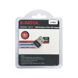 خرید کارت شبکه بی‌سیم (دانگل وای‌فای) مینی X-NOVA مدل X810 سرعت $150$Mbps 2