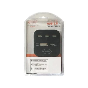 خرید هاب ۳ پورت $USB 2.0$ و رم ریدر کمبو کایزر مدل KH-14 2