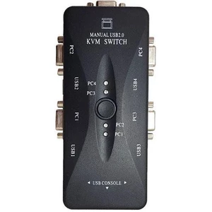 سوئیچ KVM چهار پورت دستی رویال مدل 4UK (کنترل ۴ سیستم با یک مانیتور و ماوس)