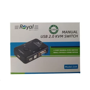 سوئیچ KVM دو پورت دستی رویال مدل 2UK (کنترل ۲ سیستم با یک مانیتور و ماوس) 2