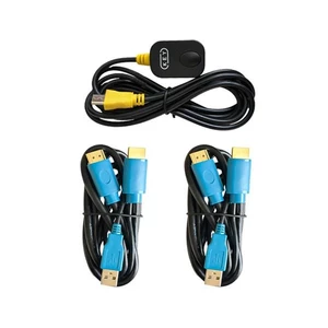 سوئیچ KVM دو پورت HDMI و USB مدل 4K با کابل و ریموت سیمی (کنترل ۲ سیستم با یک مانیتور) 3