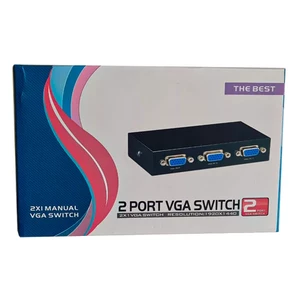 سوئیچ تصویر VGA دو پورت دستی دی‌نت (D-net) بدنه فلزی 2