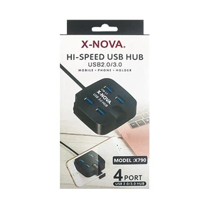 هاب 4 پورت USB 3.0 ایکس نووا (X-NOVA) مدل X790 به همراه استند موبایل 2