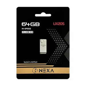 فلش مموری NEXA مدل UX205 | 64 گیگابایت USB 2.0 با طراحی مینی و فلزی
