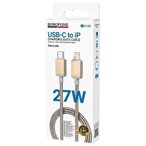 کابل USB-C به لایتنینگ Borofone BX120 (1متر) | توان 27W، شارژ سریع PD3