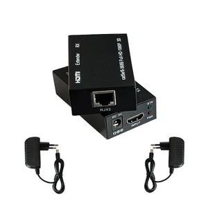 اکستندر (توسعه دهنده) HDMI با کابل شبکه تا ۶۰ متر (مدل HDTV 1080P) آداپتوردار