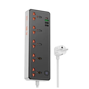 چندراهی برق ۵ خانه و هاب شارژر هوکو (Hoco) مدل AC14A (پورت PD 30W + سه پورت USB)