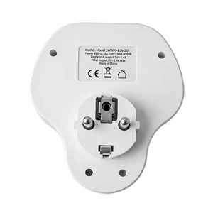 سه راهی برق دیواری KUAX مدل WW09-E3b-2U دارای دو پورت USB شارژ3