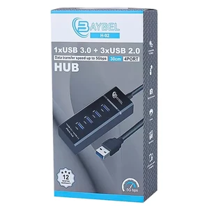 هاب ۴ پورت USB بایبل (BAYBEL) مدل H-92 (ترکیبی USB 3.0 و USB 2.0) طول ۳۰ سانتی‌متر4
