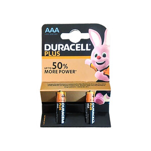 باتری نیم قلمی دوراسل مدل Plus AAA بسته ۲ عددی | باتری Duracell LR03/MN2400 1.5V