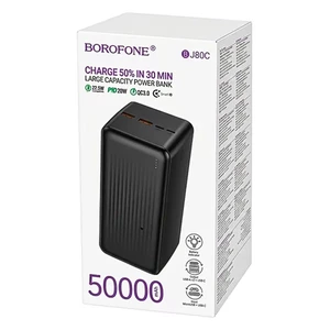 شارژر همراه (پاوربانک) 50000  میلی‌آمپر بروفون مدل BJ80C فست‌شارژ  22.5W3