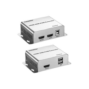 اکستندر و مبدل شبکه KVM HDMI تا ۶۰ متر (انتقال تصویر، صدا و USB) همراه با پشتیبانی از ریموت IR