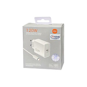 شارژر دیواری شیاومی 120 وات GaN با کابل تایپ سی فست شارژ لپ‌تاپ و موبایل