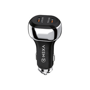 شارژر فندکی 50 وات نکسا مدل R225 دو پورت USB-C فست شارژ PD و PPS