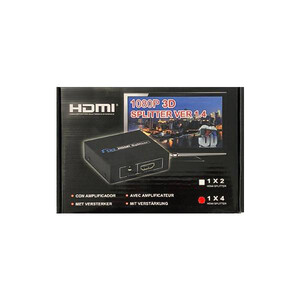 اسپلیتر HDMI چهار پورت 1x4 نسخه 1.4 | فول اچ‌دی 1080P سه‌بعدی با آمپلیفایر و آداپتور 3