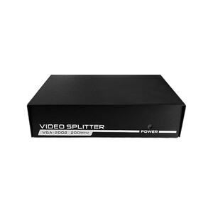 اسپلیتر VGA دو پورت مدل 2002 | 200MHz آداپتوردار با بدنه فلزی