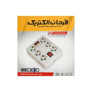 خرید محافظ برق شش خانه دیجیتالی فرحان مدل 666 (کابل 3 متر) | Farhan 666
