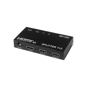 اسپلیتر HDMI دو پورت 4KK با پشتیبانی از تصاویر سه بعدی و آداپتور برق