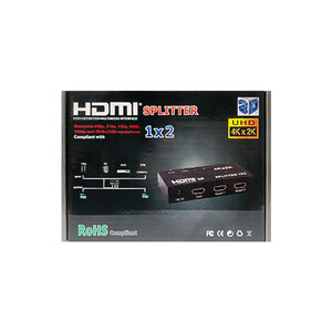 اسپلیتر HDMI دو پورت 4KK با پشتیبانی از تصاویر سه بعدی و آداپتور برق