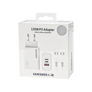 شارژر دیواری فست شارژ  120  وات سامسونگ (3 پورت) + کابل Type-C