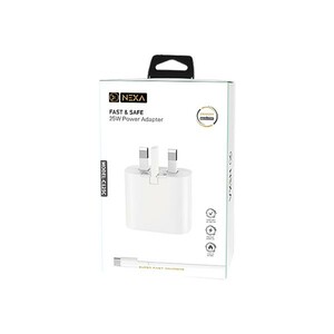 شارژر دیواری فست شارژ 25 وات نکسا (Nexa) مدل C125C | همراه با کابل تایپ سی