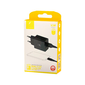 شارژر دیواری دو پورت اسکای دلفین (Sky Dolphin) مدل SC30T توان  ۱۰.۵  وات به همراه کابل Type-C
