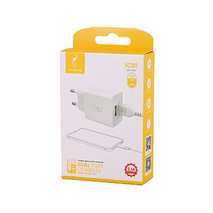 شارژر دیواری دو پورت اسکای دلفین (Sky Dolphin) مدل SC30T توان  ۱۰.۵  وات به همراه کابل Type-C3